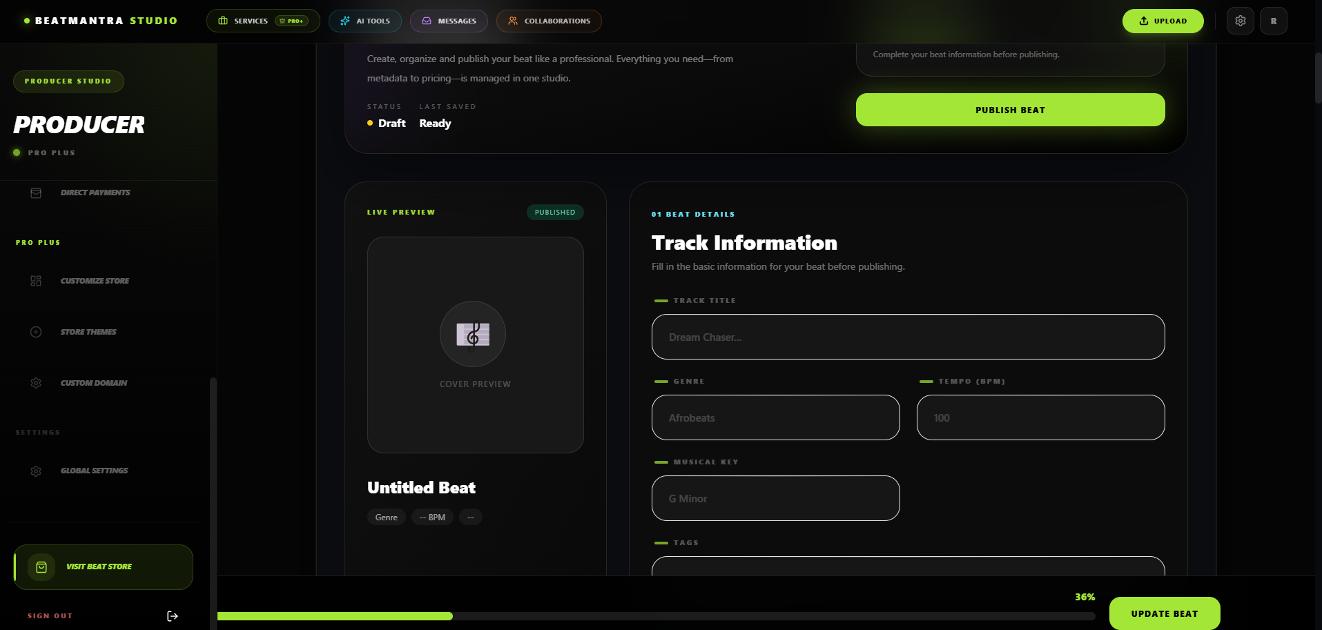 Upload Your First Beat